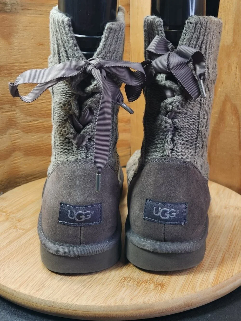 UGG Lottie Knit Girls Gray Boots Size 6
